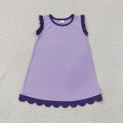 Sibling Baby Girls Colorful Vests Top Scallop Skirt Short Yoga Active Set Knee Length Dresess