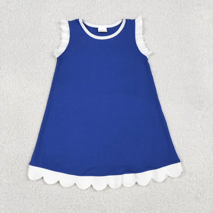 Sibling Baby Girls Sleeveless Scallop Knee Length Dresses