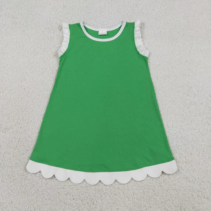 Sibling Baby Girls Colorful Vests Top Scallop Skirt Short Yoga Active Set Knee Length Dresess
