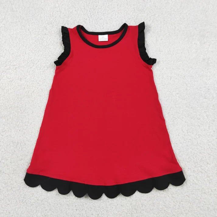 Sibling Baby Girls Colorful Vests Top Scallop Skirt Short Yoga Active Set Knee Length Dresess