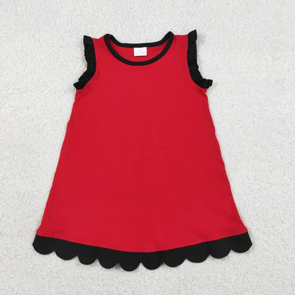 Sibling Baby Girls Colorful Vests Top Scallop Skirt Short Yoga Active Set Knee Length Dresess