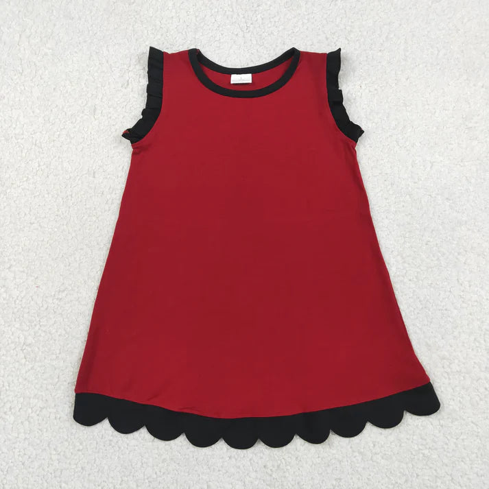 Sibling Baby Girls Sleeveless Scallop Knee Length Dresses