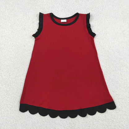 Sibling Baby Girls Sleeveless Scallop Knee Length Dresses