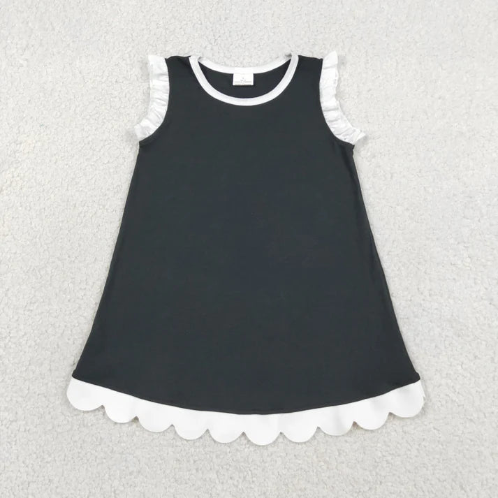 Sibling Baby Girls Sleeveless Scallop Knee Length Dresses