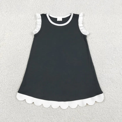 Sibling Baby Girls Sleeveless Scallop Knee Length Dresses