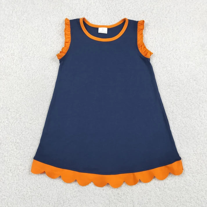 Sibling Baby Girls Colorful Vests Top Scallop Skirt Short Yoga Active Set Knee Length Dresess