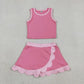 Sibling Baby Girls Sleeveless Vests Top Scallop Skirt Short Yoga Active Clothes Sets