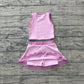 Baby Girls Pink Vest Scallop Skirt Short Yoga Active Clothes Set Preorder GSD4085