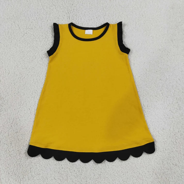 Sibling Baby Girls Colorful Vests Top Scallop Skirt Short Yoga Active Set Knee Length Dresess