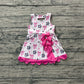 Baby Girls Dress Footballs Bows Team Yoga Active Scallop Short Knee Length Dress Preorder GSD4100