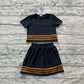 Baby Girls Clothes Black Short Sleeve Stripe Top Skirt Short Clothes Sets Preorder GSD4108