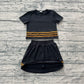 Baby Girls Clothes Black Short Sleeve Stripe Top Skirt Short Clothes Sets Preorder GSD4108