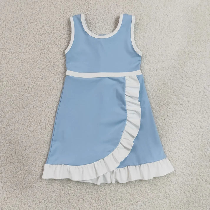 Sibling Baby Girls Sleeveless Yoga Active Ruffle Knee Length Dresses