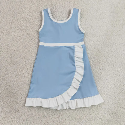 Sibling Baby Girls Sleeveless Yoga Active Ruffle Knee Length Dresses