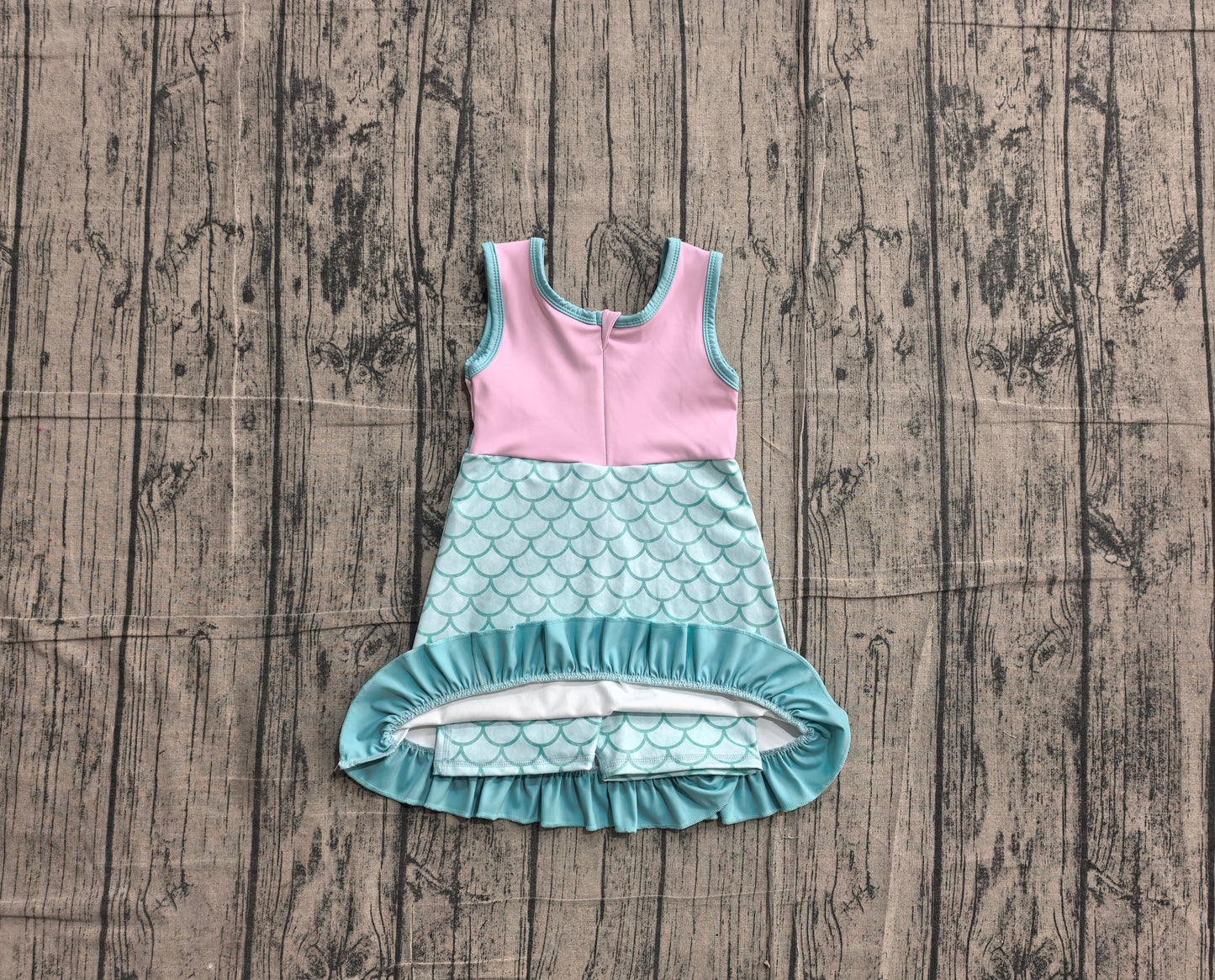 Baby Girls Dress Sleeveless Mermaid Yoga Active Short Knee Length Dress Preorder GSD4125