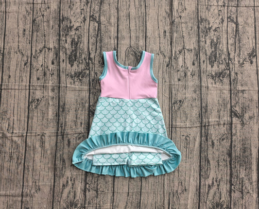 Baby Girls Dress Sleeveless Mermaid Yoga Active Short Knee Length Dress Preorder GSD4125