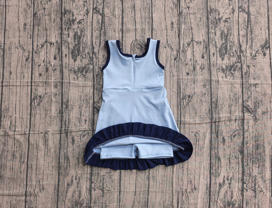 Baby Girls Sleeveless Blue Yoga Active Short Knee Length Dress Preorder GSD4126