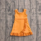 Baby Girls Sleeveless Orange Yoga Active Short Knee Length Dress Preorder GSD4127