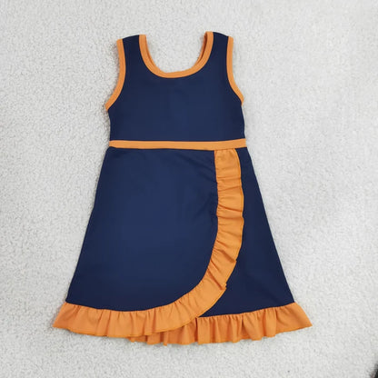Sibling Baby Girls Sleeveless Yoga Active Ruffle Knee Length Dresses