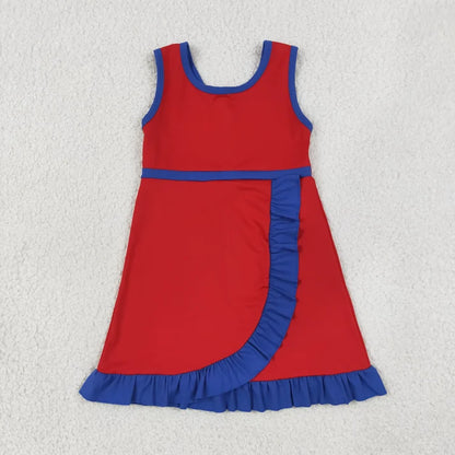 Sibling Baby Girls Sleeveless Yoga Active Ruffle Knee Length Dresses