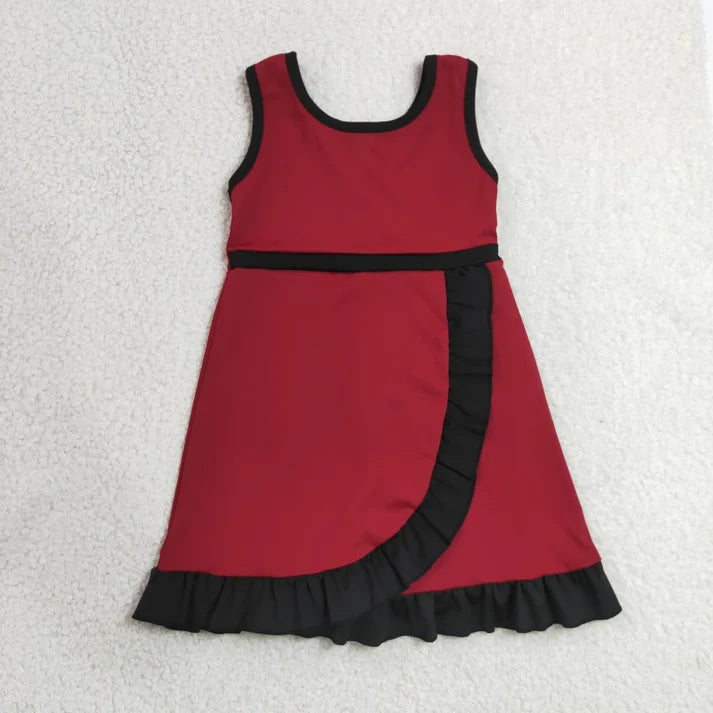 Sibling Baby Girls Sleeveless Yoga Active Ruffle Knee Length Dresses