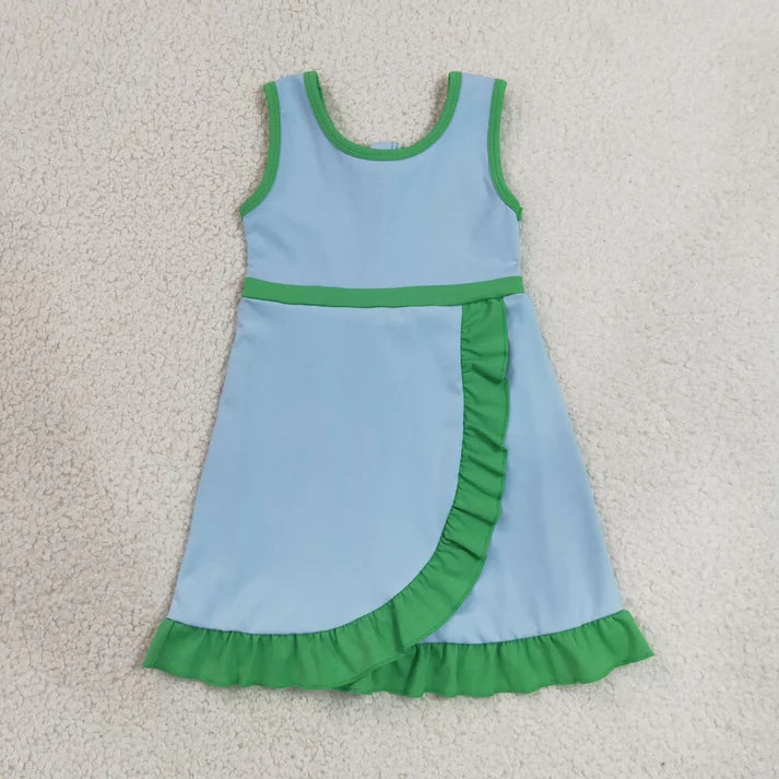 Sibling Baby Girls Sleeveless Yoga Active Ruffle Knee Length Dresses