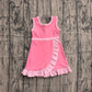 Baby Girls Dress Sleeveless Pink Yoga Active Short Scallop Knee Length Dress Preorder GSD4139