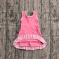 Baby Girls Dress Sleeveless Pink Yoga Active Short Scallop Knee Length Dress Preorder GSD4139