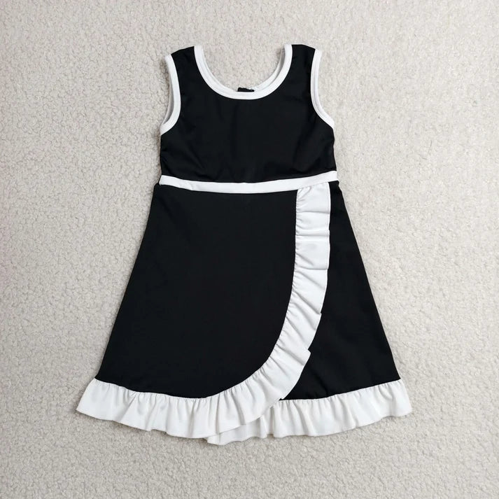 Sibling Baby Girls Sleeveless Yoga Active Ruffle Knee Length Dresses