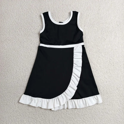 Sibling Baby Girls Sleeveless Yoga Active Ruffle Knee Length Dresses