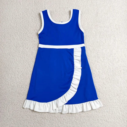 Sibling Baby Girls Sleeveless Yoga Active Ruffle Knee Length Dresses