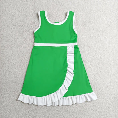 Sibling Baby Girls Sleeveless Yoga Active Ruffle Knee Length Dresses
