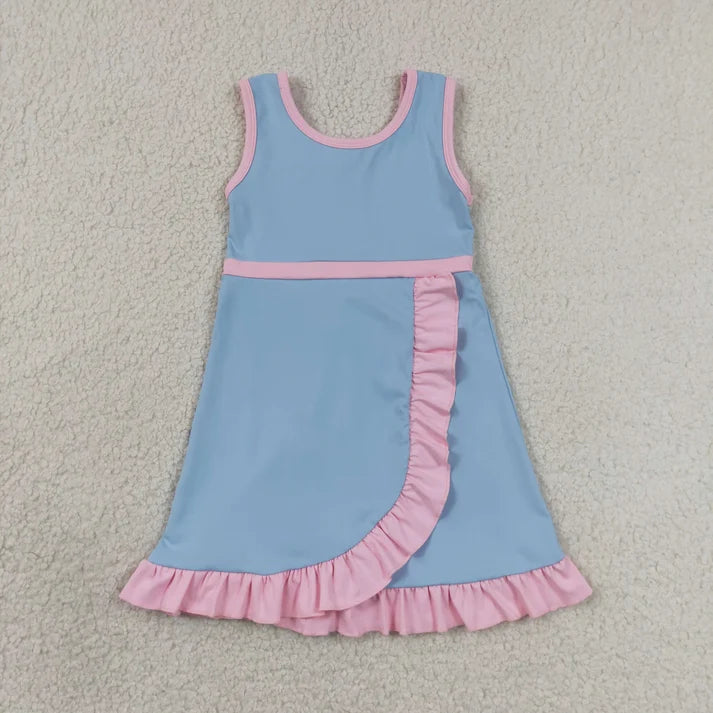 Sibling Baby Girls Sleeveless Yoga Active Ruffle Knee Length Dresses