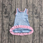 Baby Girls Dress Sleeveless Blue Pink Yoga Active Short Scallop Knee Length Dress Preorder GSD4144