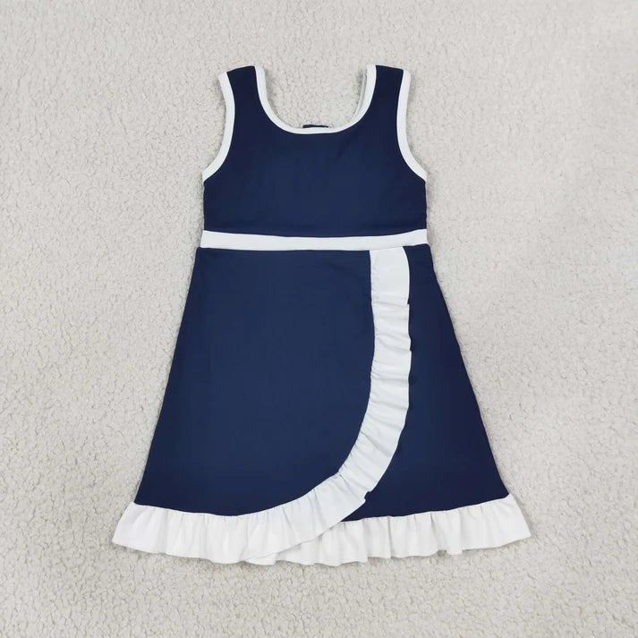 Sibling Baby Girls Sleeveless Yoga Active Ruffle Knee Length Dresses