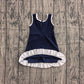 Baby Girls Sleeveless Purple Yoga Active Short Scallop Knee Length Dress Preorder GSD4145