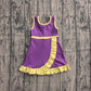 Baby Girls Sleeveless Purple Yellow Yoga Active Short Scallop Knee Length Dress Preorder GSD4147