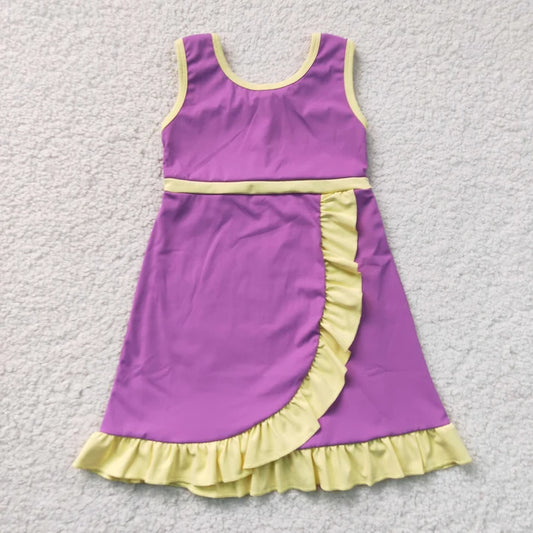 Sibling Baby Girls Sleeveless Yoga Active Ruffle Knee Length Dresses