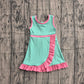 Baby Girls Sleeveless Pink Aqua Yoga Active Short Scallop Knee Length Dress Preorder GSD4149