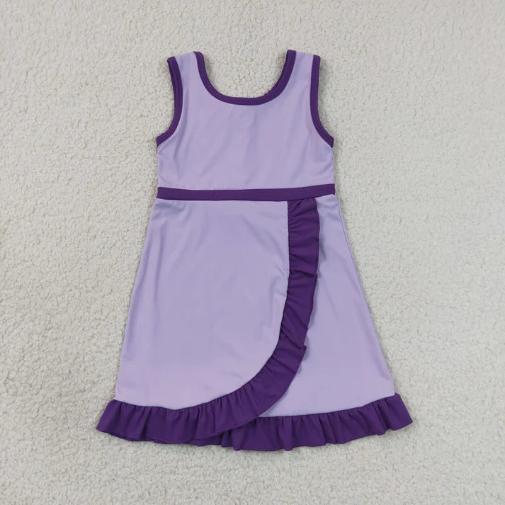 Sibling Baby Girls Sleeveless Yoga Active Ruffle Knee Length Dresses