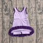 Baby Girls Sleeveless Pink Purple Yoga Active Short Scallop Knee Length Dress Preorder GSD4151