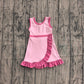 Baby Girls Sleeveless Pink Purple Yoga Active Short Scallop Knee Length Dress Preorder GSD4152