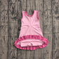 Baby Girls Sleeveless Pink Purple Yoga Active Short Scallop Knee Length Dress Preorder GSD4152
