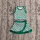 Baby Girls Green Checked Vest Top Scallop Skirt Short Yoga Active Clothes Set Preorder GSD4178