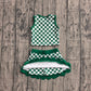 Baby Girls Green Checked Vest Top Scallop Skirt Short Yoga Active Clothes Set Preorder GSD4178