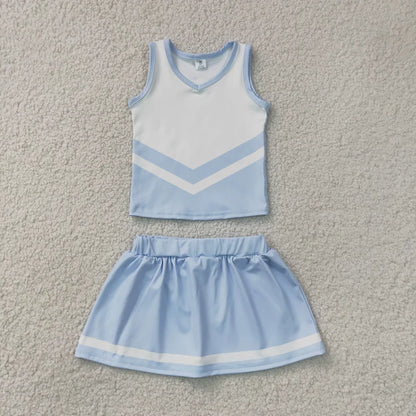 Sibling Baby Girls Sleeveless Stripe Vest Top Skirt Shorts Team Clothes Sets