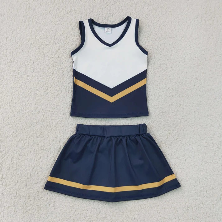 Sibling Baby Girls Sleeveless Stripe Vest Top Skirt Shorts Team Clothes Sets