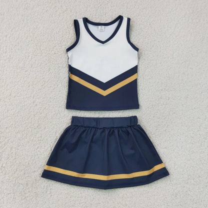 Sibling Baby Girls Sleeveless Stripe Vest Top Skirt Shorts Team Clothes Sets