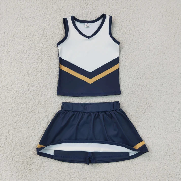 Sibling Baby Girls Sleeveless Stripe Vest Top Skirt Shorts Team Clothes Sets