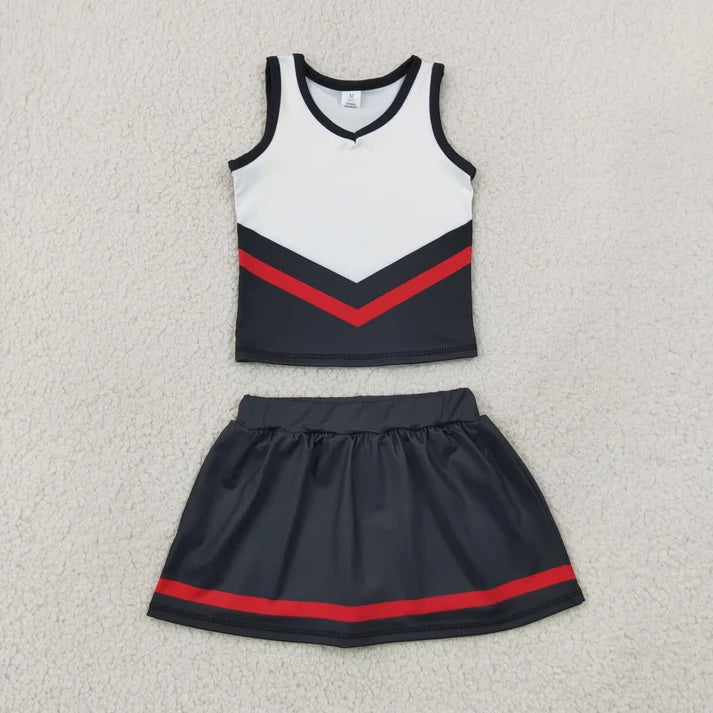 Sibling Baby Girls Sleeveless Stripe Vest Top Skirt Shorts Team Clothes Sets